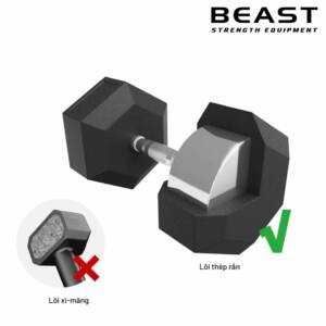 Tạ tay lục giác cao su IRONWOD Hex Dumbbell 6 Tạ đơn lục giác cao su IRONWOD của Beast Việt Nam
