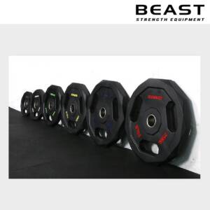 Tạ đĩa bọc cao su PU ba lỗ thương mại IRONWOD 14 đĩa tạ pu 3 lỗ ironwod của Beast Việt Nam