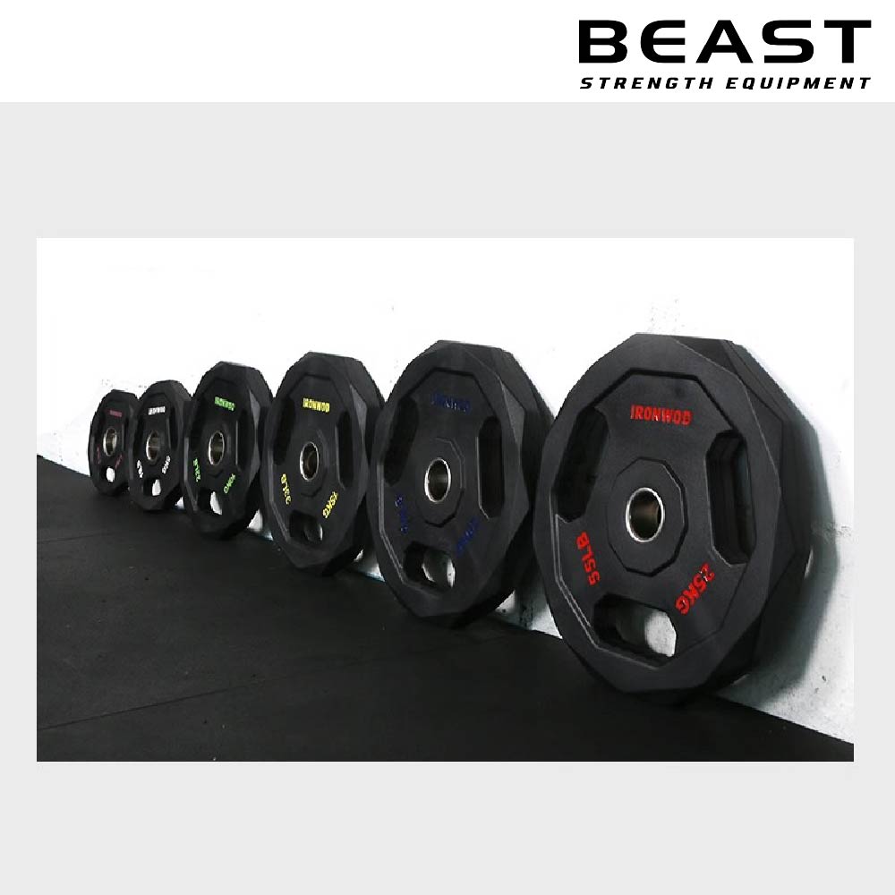 Tạ đĩa bọc cao su PU ba lỗ thương mại IRONWOD 32 đĩa tạ pu 3 lỗ ironwod của Beast Việt Nam