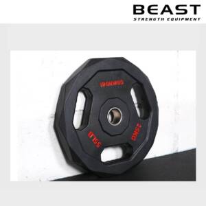 Tạ đĩa bọc cao su PU ba lỗ thương mại IRONWOD 23 đĩa tạ pu 3 lỗ ironwod của Beast Việt Nam