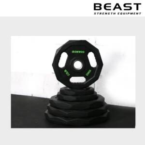 Tạ đĩa bọc cao su PU ba lỗ thương mại IRONWOD 22 đĩa tạ pu 3 lỗ ironwod của Beast Việt Nam