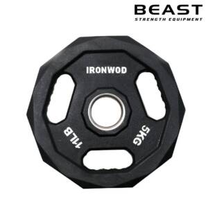 Tạ đĩa bọc cao su PU ba lỗ thương mại IRONWOD 20 đĩa tạ pu 3 lỗ ironwod của Beast Việt Nam