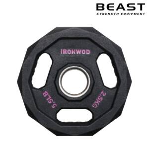 Tạ đĩa bọc cao su PU ba lỗ thương mại IRONWOD 18 đĩa tạ pu 3 lỗ ironwod của Beast Việt Nam