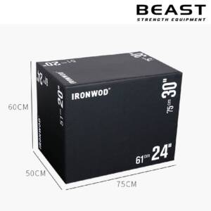 Bục bật nhảy 3 trong 1 Ironwod 26 Hộp bật nhảy jump box bọc da 3 trong 1 IronWod của Beast Việt Nam