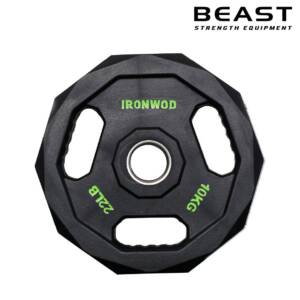 Tạ đĩa bọc cao su PU ba lỗ thương mại IRONWOD 17 đĩa tạ pu 3 lỗ ironwod của Beast Việt Nam