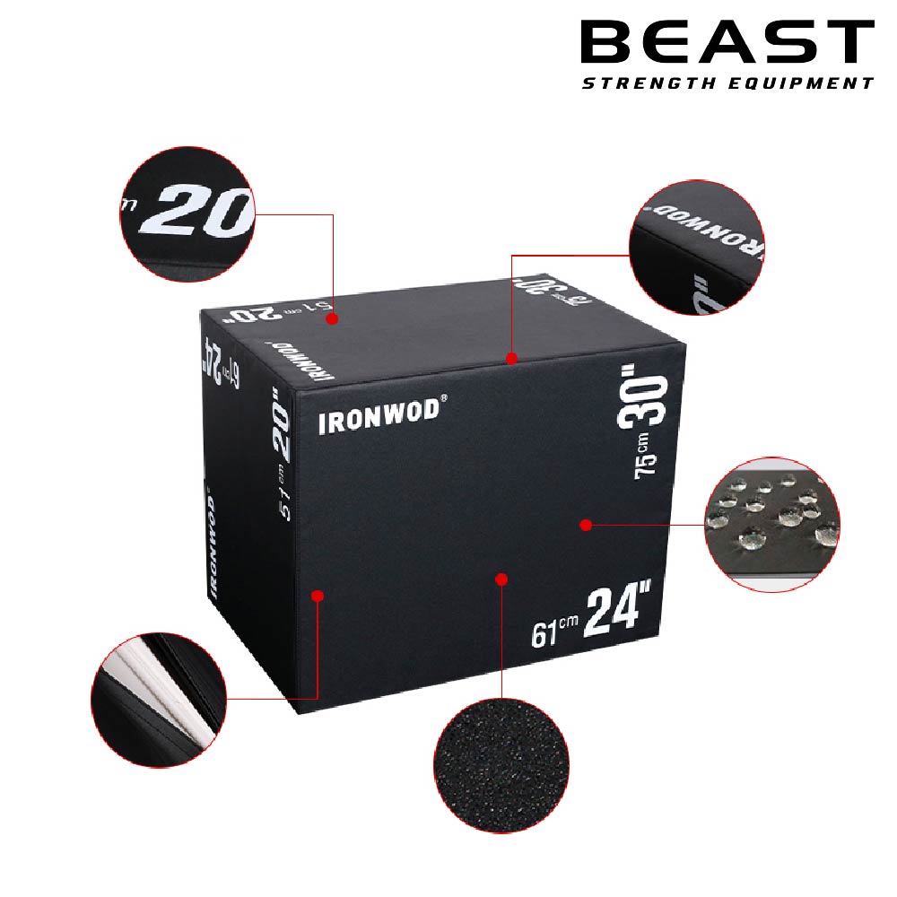 Bục bật nhảy 3 trong 1 Ironwod 9 Hộp bật nhảy jump box bọc da 3 trong 1 IronWod của Beast Việt Nam