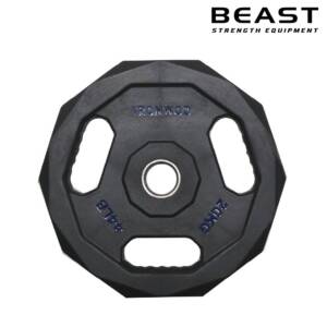 Tạ đĩa bọc cao su PU ba lỗ thương mại IRONWOD 21 đĩa tạ pu 3 lỗ ironwod của Beast Việt Nam