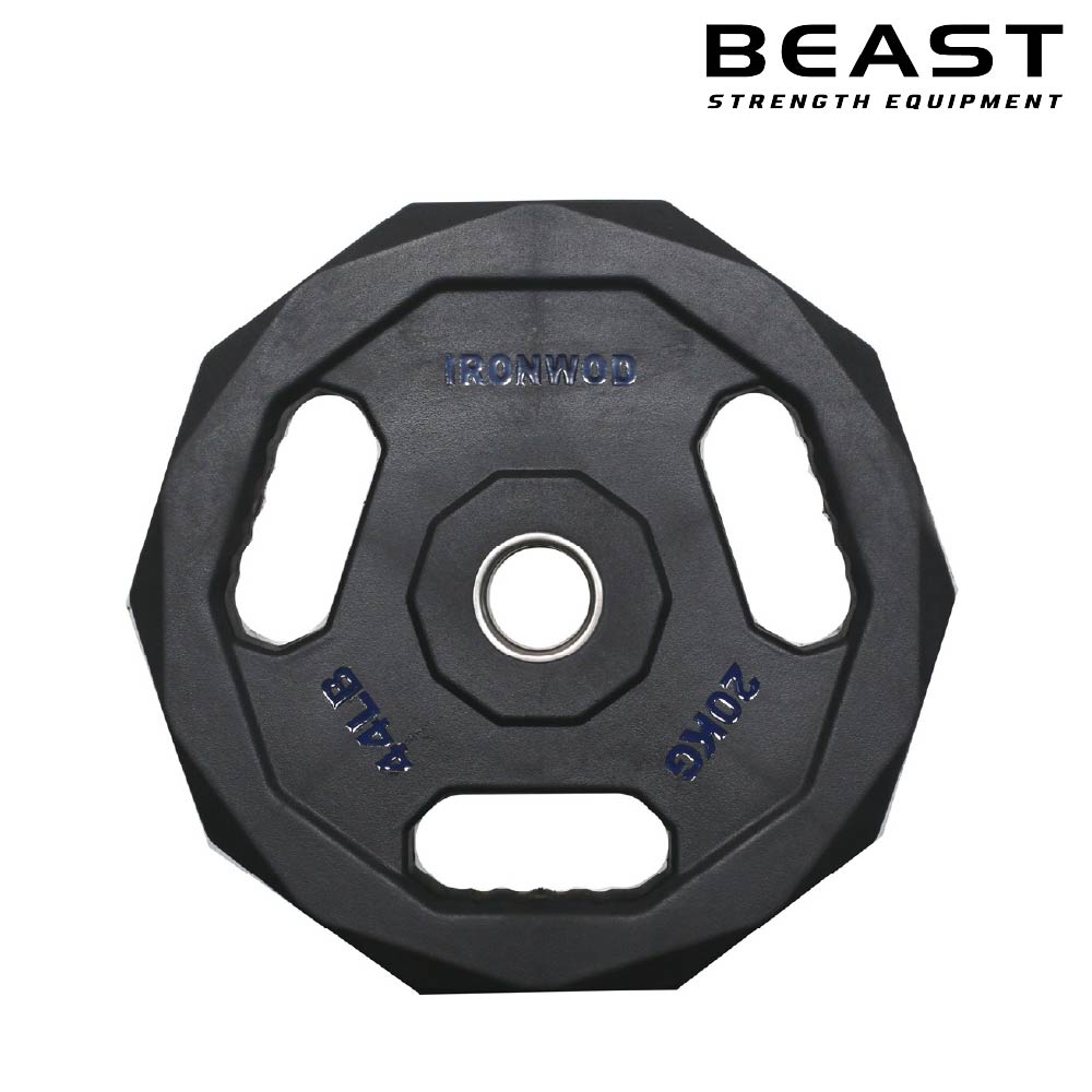 Tạ đĩa bọc cao su PU ba lỗ thương mại IRONWOD 33 đĩa tạ pu 3 lỗ ironwod của Beast Việt Nam