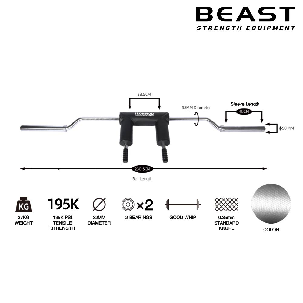 Thanh đòn tạ squat an toàn review safety squat bar IRONWOD của Beast Việt Nam