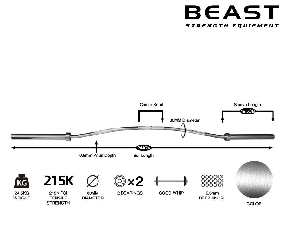 Thanh đòn tạ Squat Buffalo IRONWOD 3 Thanh đòn tạ squat Buffalo bar IRONWOD của Beast Việt Nam