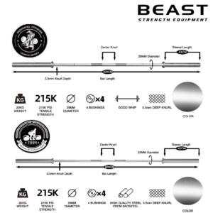 Thanh tạ Olympic IRONWOD Powerlifting Barbell 10 Thanh tạ Olympic IRONWOD Powerlifting Barbell của Beast Việt Nam