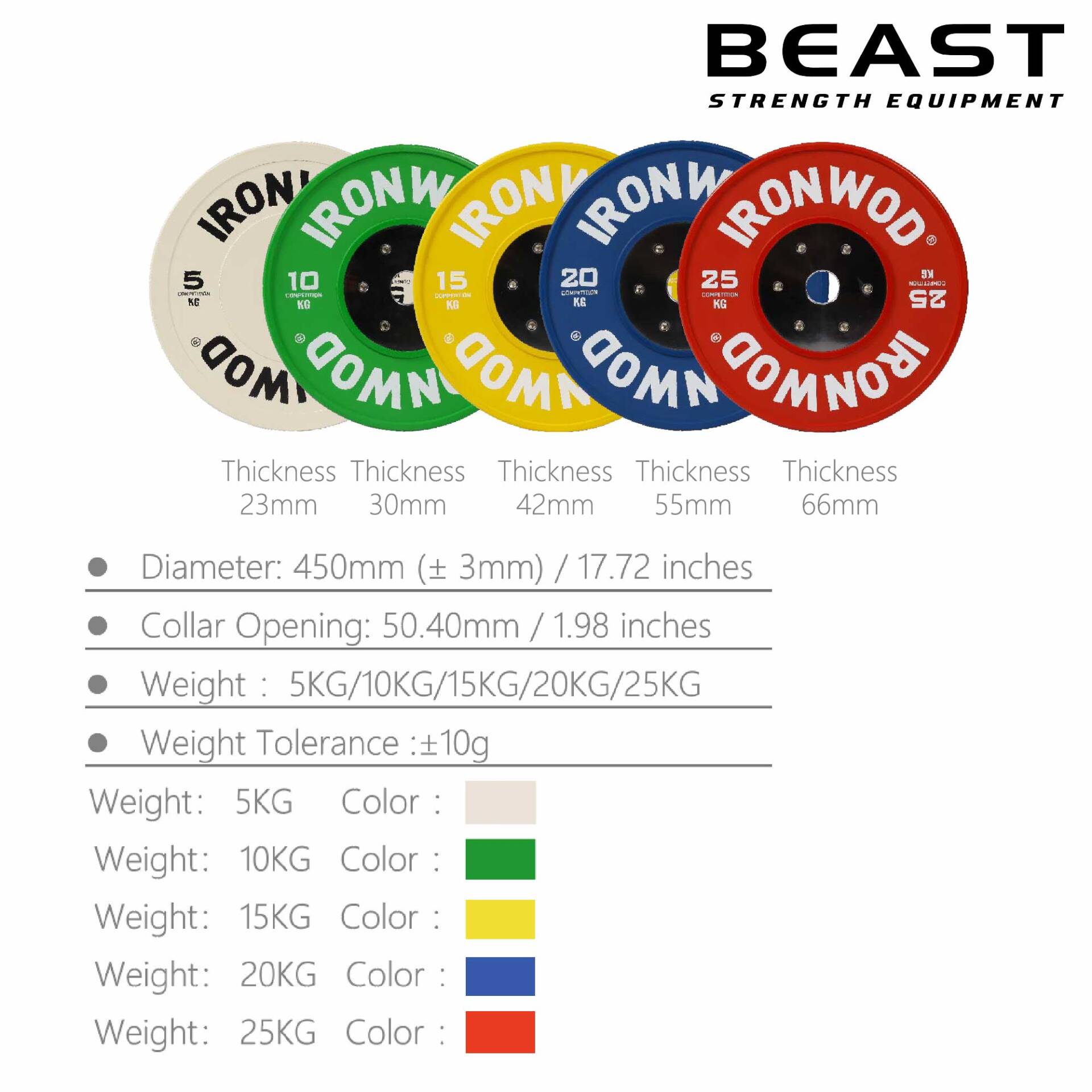 Tạ bánh thi đấu Competition Bumper Plate Ironwod 16 Tạ bánh thi đấu Competition Bumper Plate Ironwod của Beast Việt Nam
