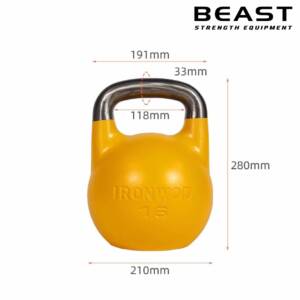 Tạ ấm thi đấu IronWod Colored Competition Kettlebell 15 Tạ ấm thi đấu IronWod của Beast Việt Nam