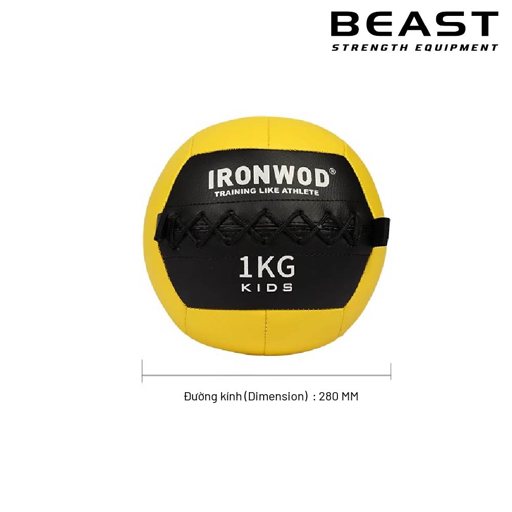 Bóng tập Gym cho bé Wallball Kid IRONWOD 21 bóng tường trẻ em Wallball kid IRONWOD 1kg Beast Việt Nam