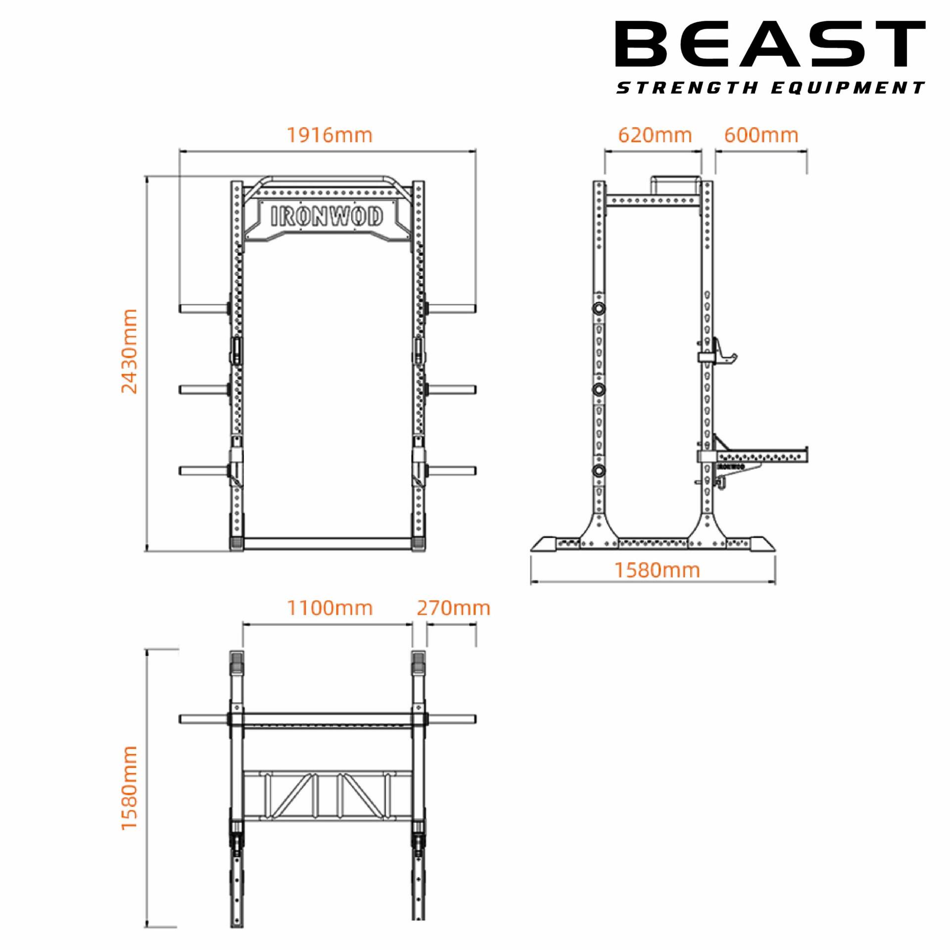 Khung gánh tạ - Power Rack kết hợp sàn Deadlift 5 Khung gánh tạ Power rack kết hợp sàn Deadlift IRONWOD của Beast Việt Nam