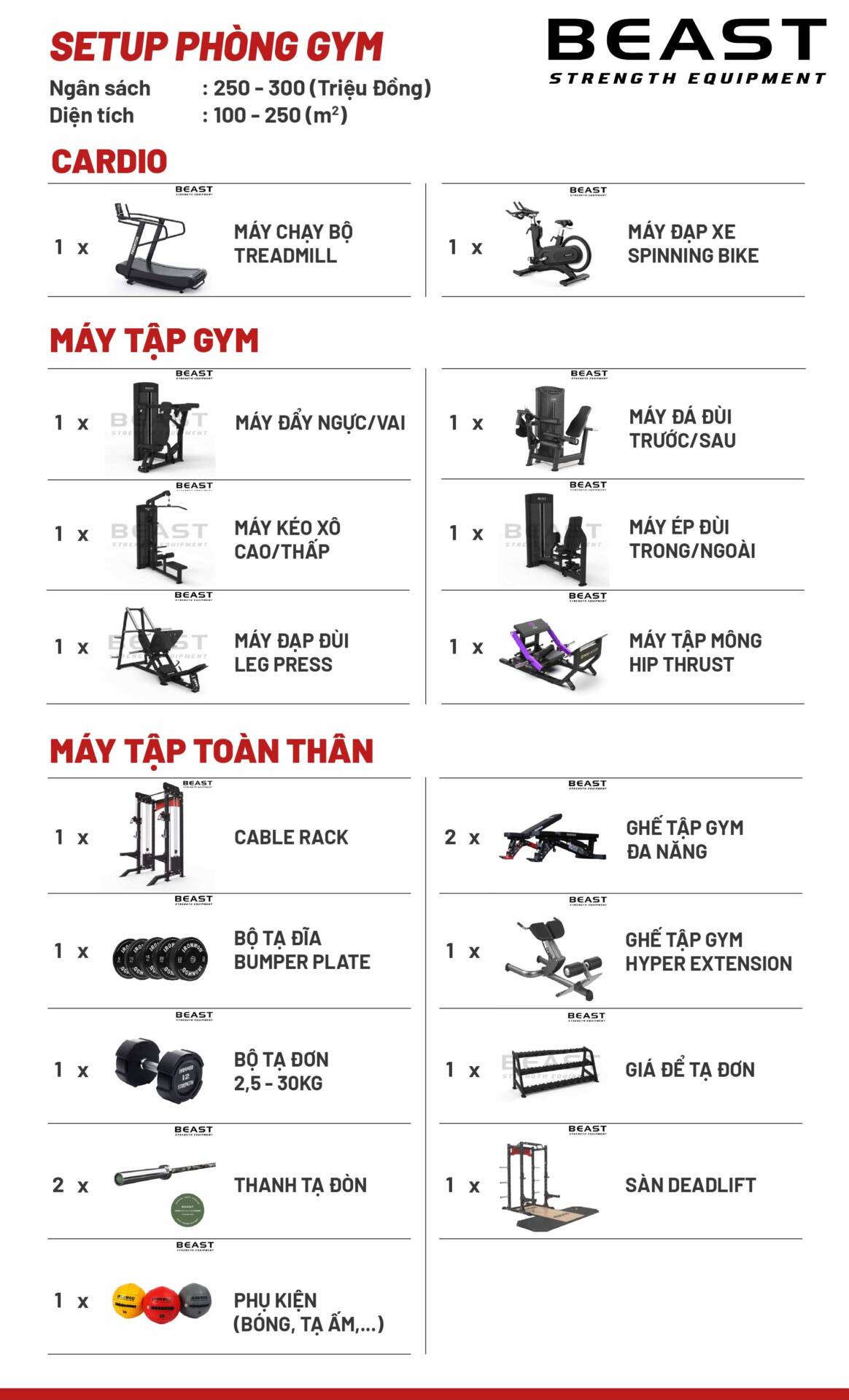 Setup phòng Gym 300 triệu