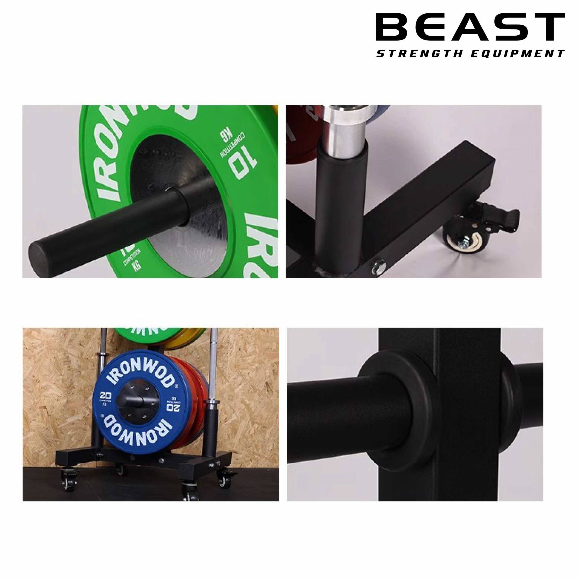 Cây treo tạ có bánh xe chịu lực Ironwod 3 Giá để bánh tạ dọc IronWod của Beast Việt Nam