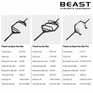 Thanh đòn lục giác mở Open trap bar IRONWOD 14 Thanh tạ hex bar, open hex bar, trap bar IRONWOD của Beast Việt Nam