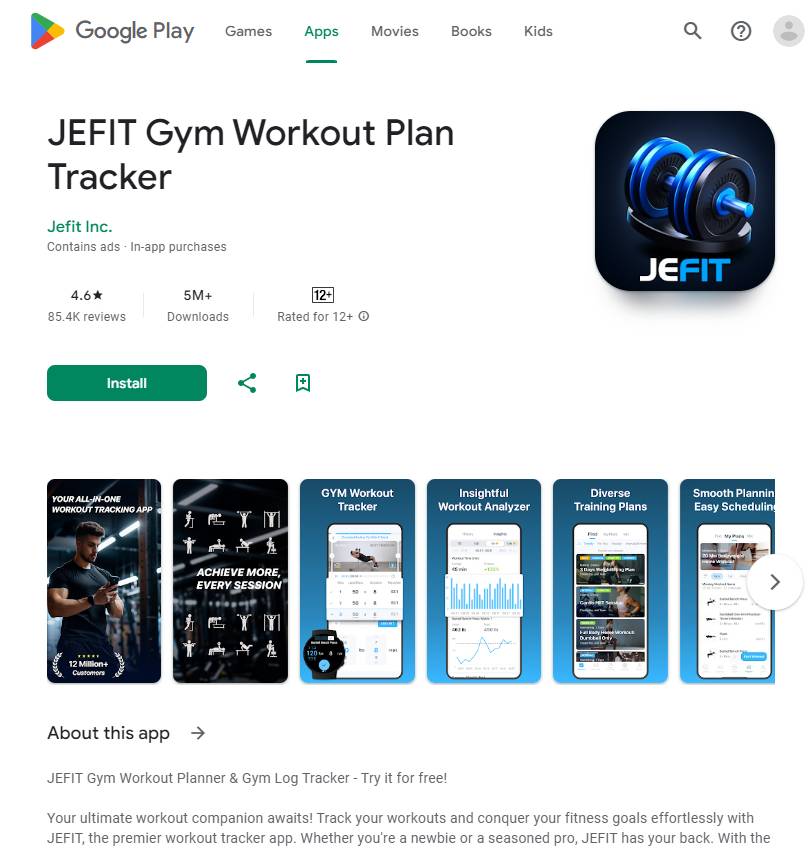 Top 25 app tập gym miễn phí tại nhà cực kỳ dễ tập theo 40 App Tập Gym JEFIT Gym Workout Plan Tracker