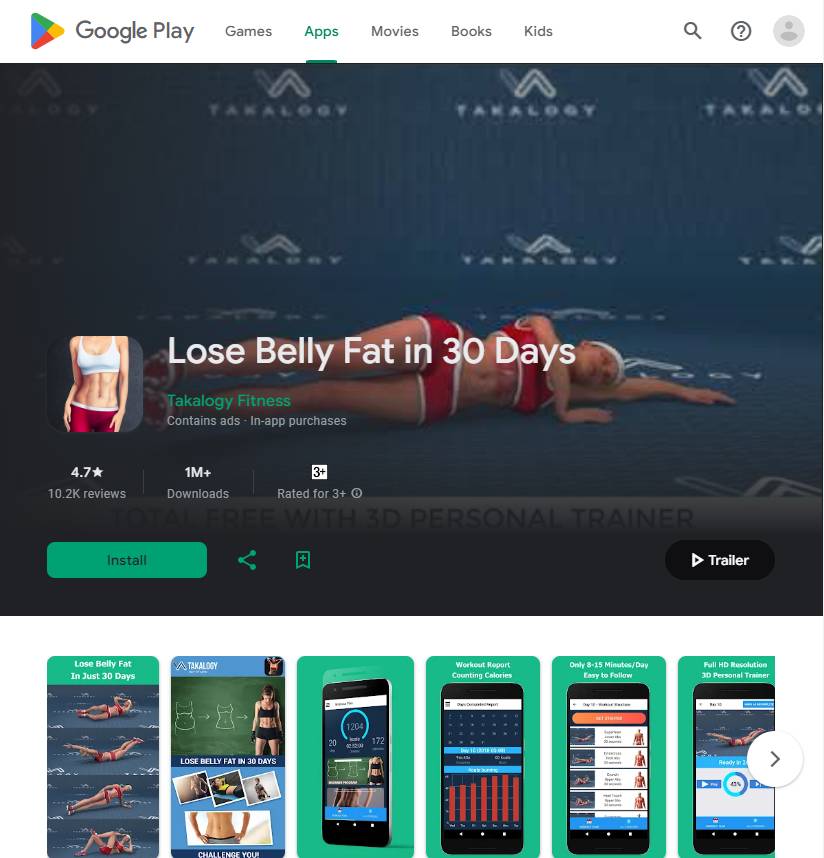 Top 25 app tập gym miễn phí tại nhà cực kỳ dễ tập theo 41 Lose Belly Fat in 30 Days