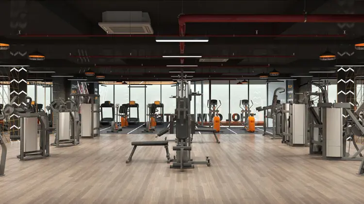 mặt bằng phòng gym
