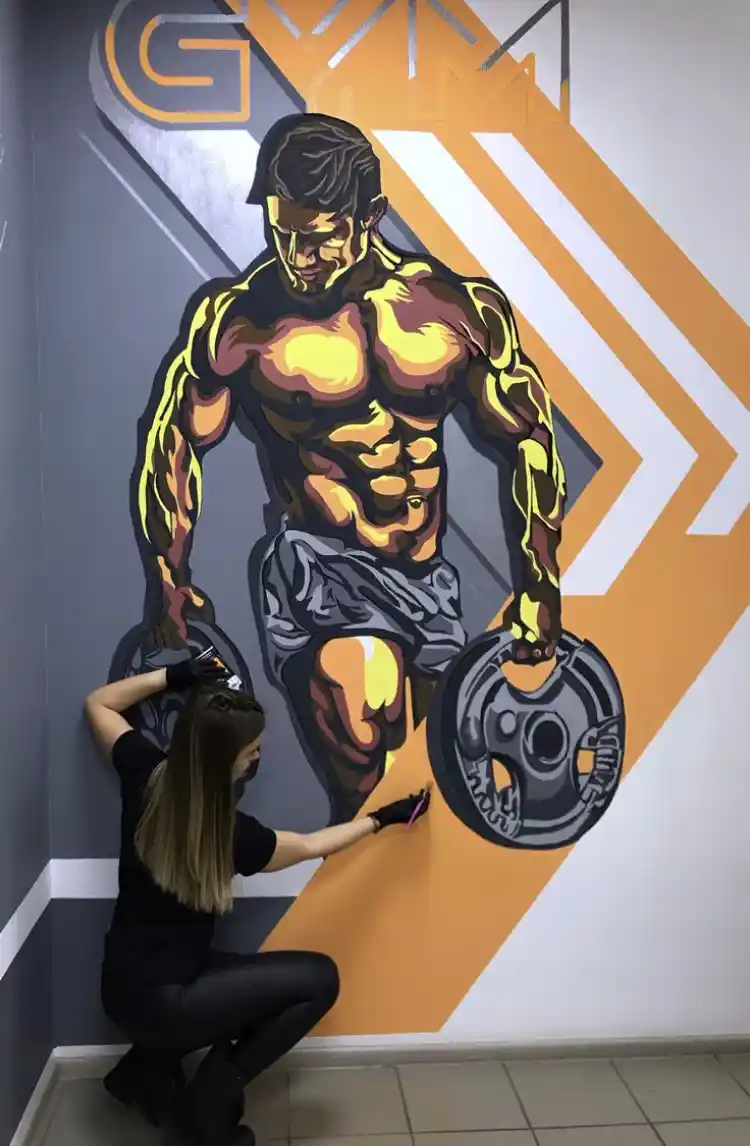 20+ mẫu vẽ tranh tường phòng Gym cực chất, cực đẹp 40 Vẽ tranh tường phòng Gym