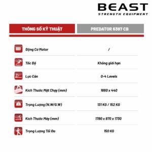 Máy chạy bộ Predator - 6397CB 6 Máy chạy bộ Predator 6397CB của Beast Việt Nam