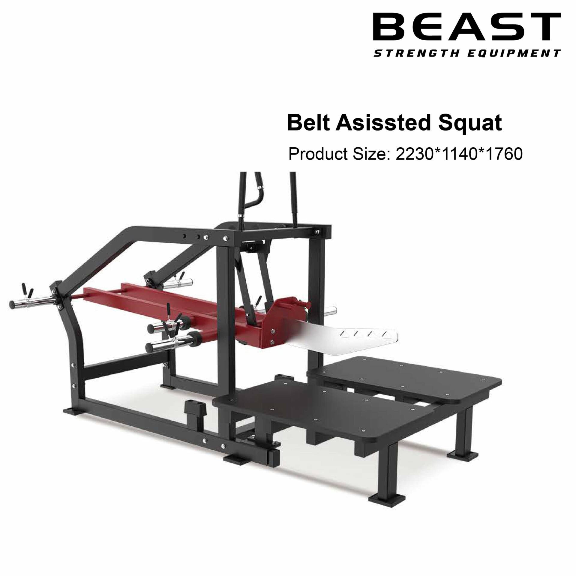 Máy tập chân mông Beast Belt Assisted Squat XVD-36A 3 Máy tập chân mông Beast Belt Assisted Squat XVD-36A