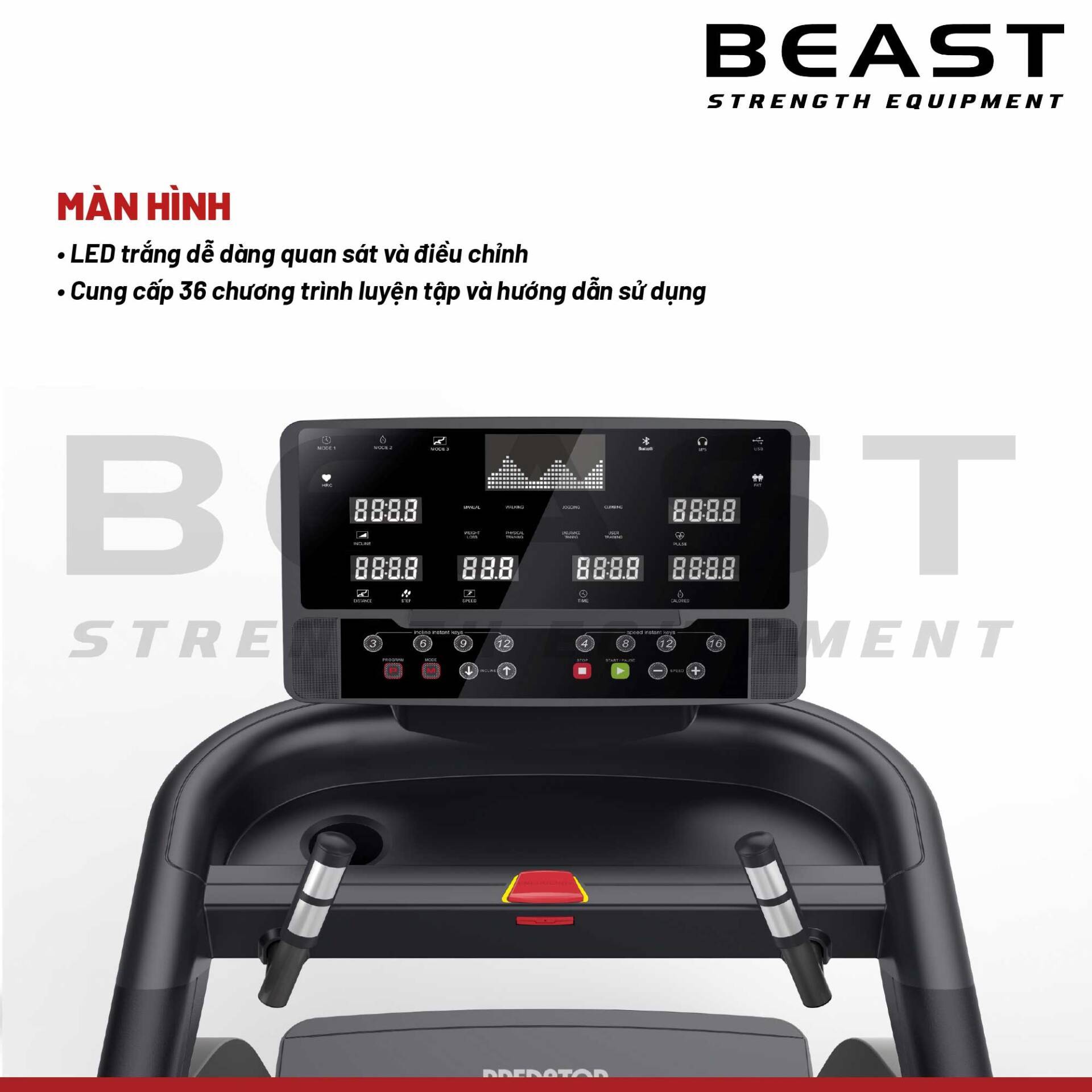 Máy chạy bộ PREDATOR-6840EA BEAST Strength 17 Máy chạy bộ Predator 6840EA của Beast Việt Nam