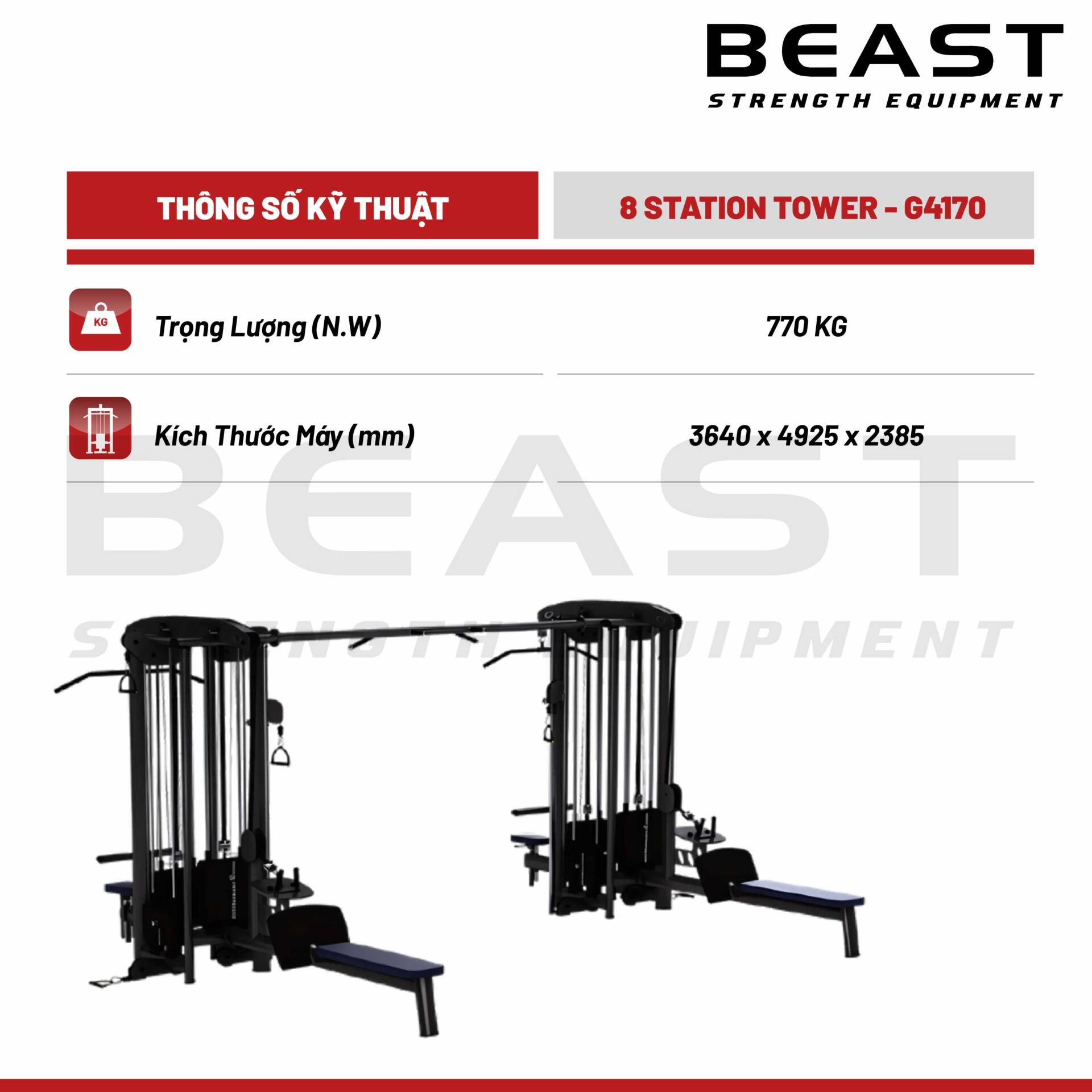 Giàn tạ đa năng Gym80 8 Station Tower 5 Giàn tạ đa năng Gym80 8 Station Tower