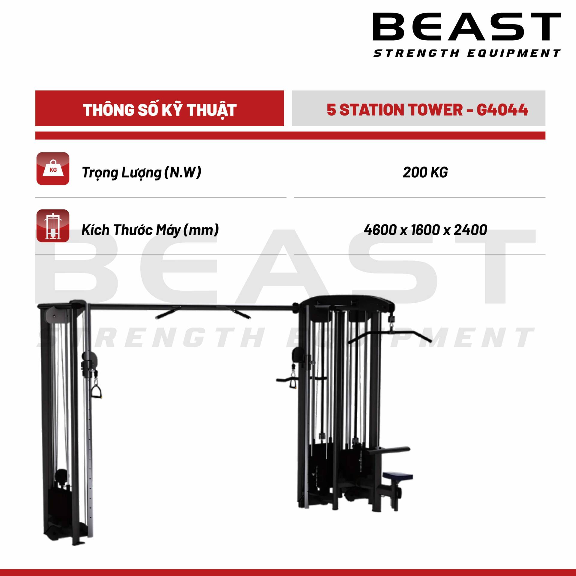 Giàn tạ đa năng Gym80 5 Station Tower 5 Giàn tạ đa năng Gym80 5 Station Tower