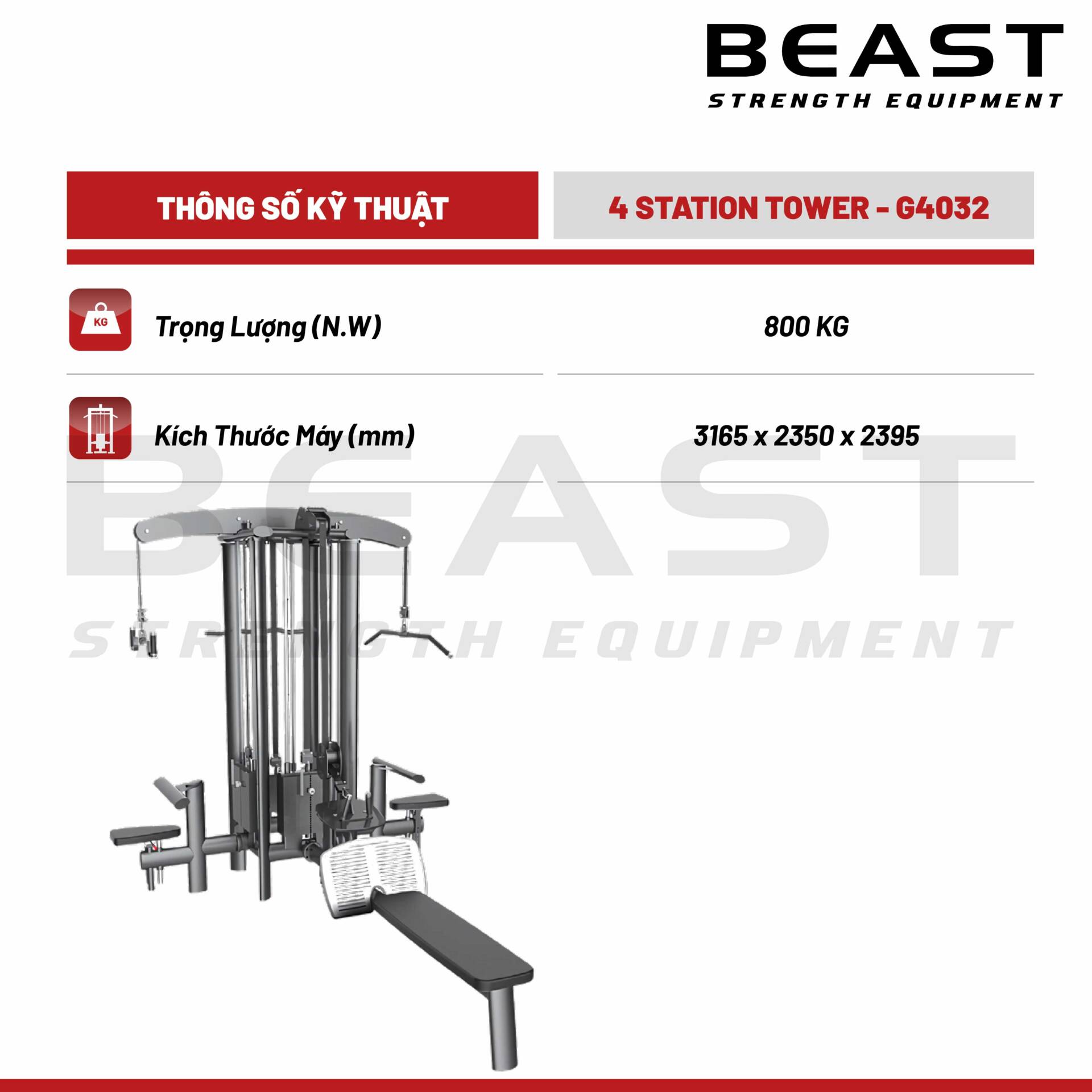 Giàn tạ đa năng Gym80 4 Station Tower 5 DHZ 4 Station Tower