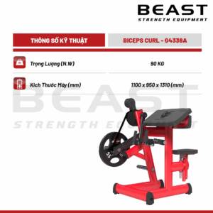 Máy tập tay trước Pure Kraft Biceps Machine 8 Máy tập tay trước Pure Kraft Biceps Machine