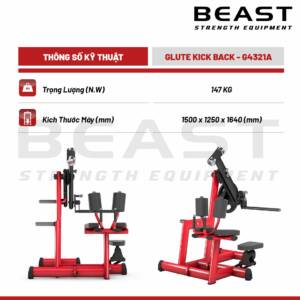 Máy tập mông Pure Kraft Glute Kick Back 8 Máy tập mông Pure Kraft Glute Kick Back