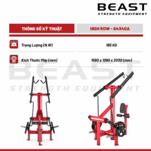 Máy tập lưng Pure Kraft High Row 8 Máy tập lưng Pure Kraft High Row