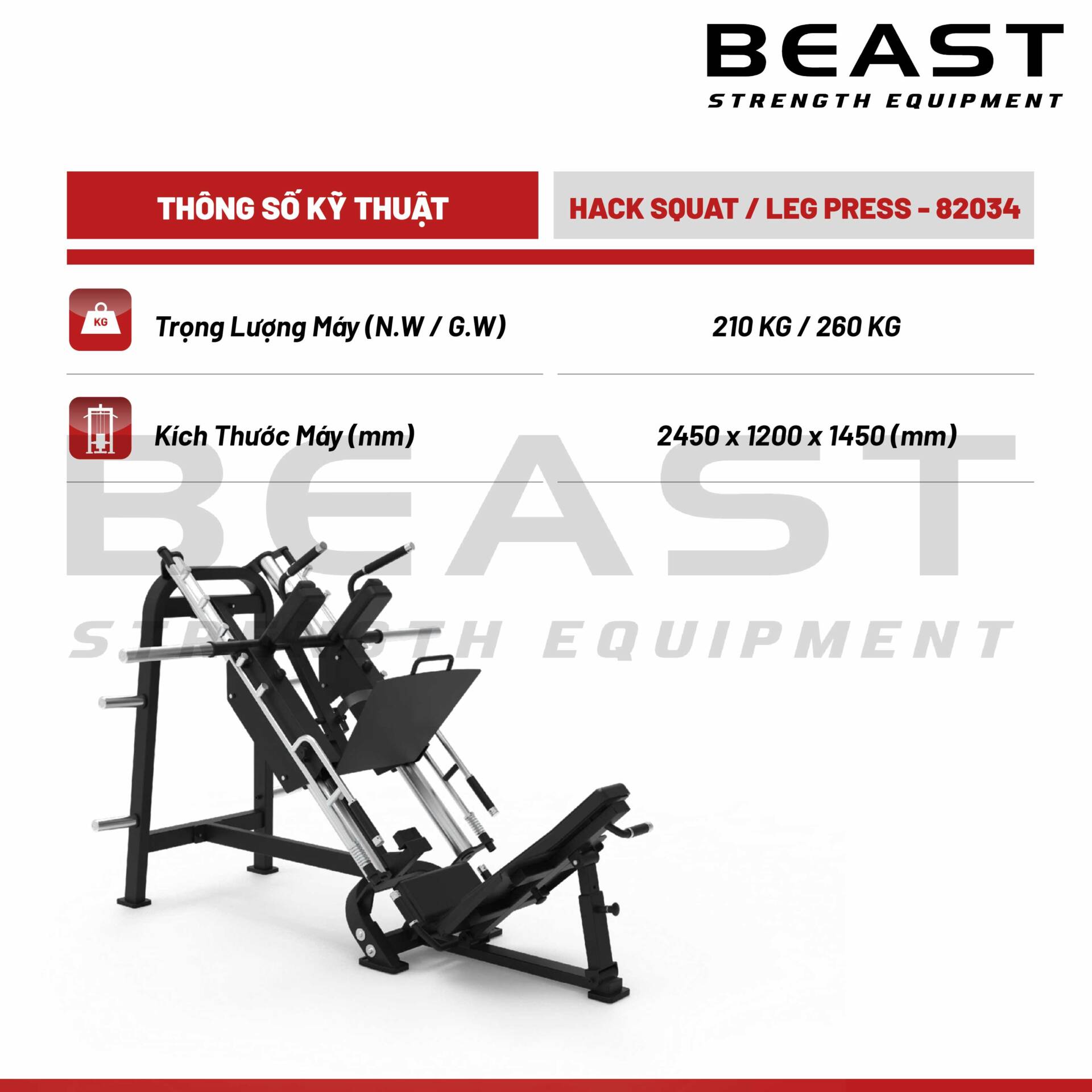 Máy tập chân Beast Hack Squat And Leg Press 5 Máy tập chân Beast Hack Squat And Leg Press