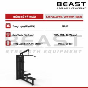 Máy tập lưng Beast Lat Pulldown And Row