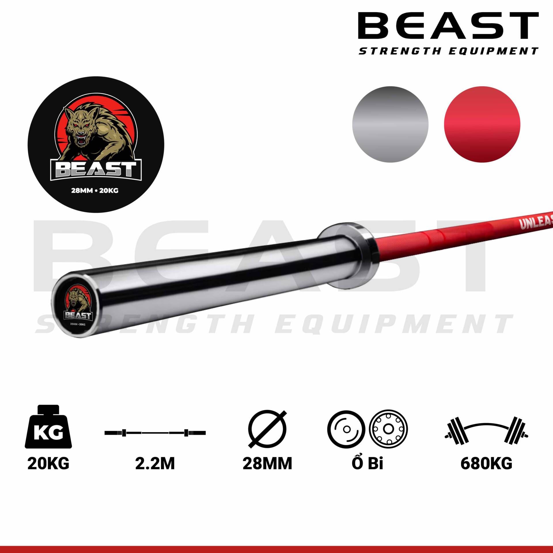 Thanh đòn Beast Training Bar 2.0 - Unleash The Beast 4 Thanh đòn Beast Training Bar 2.0 - Unleash The Beast