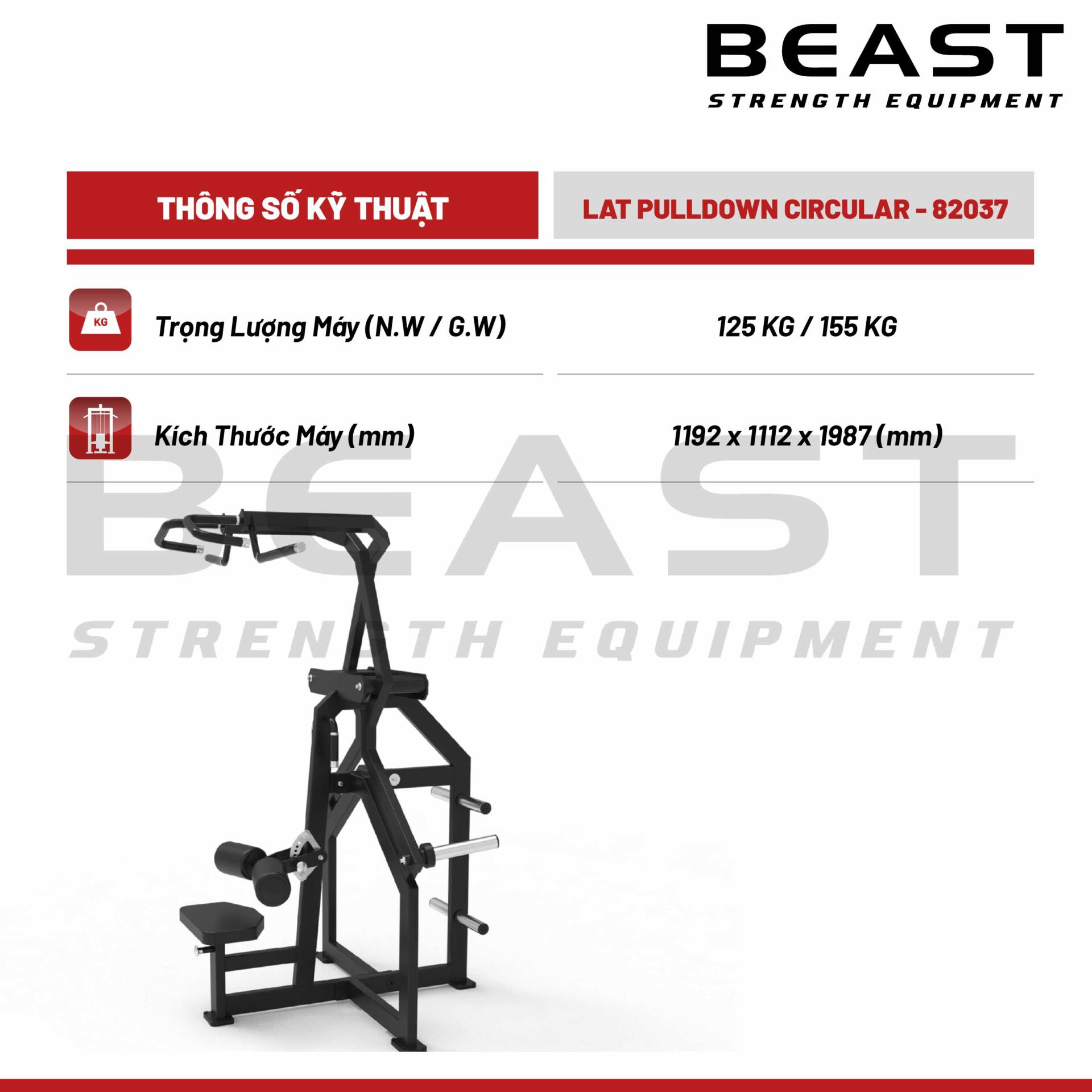 Máy tập lưng Beast Lat Pulldown Circular 5 Máy tập lưng Beast Lat Pulldown Circular