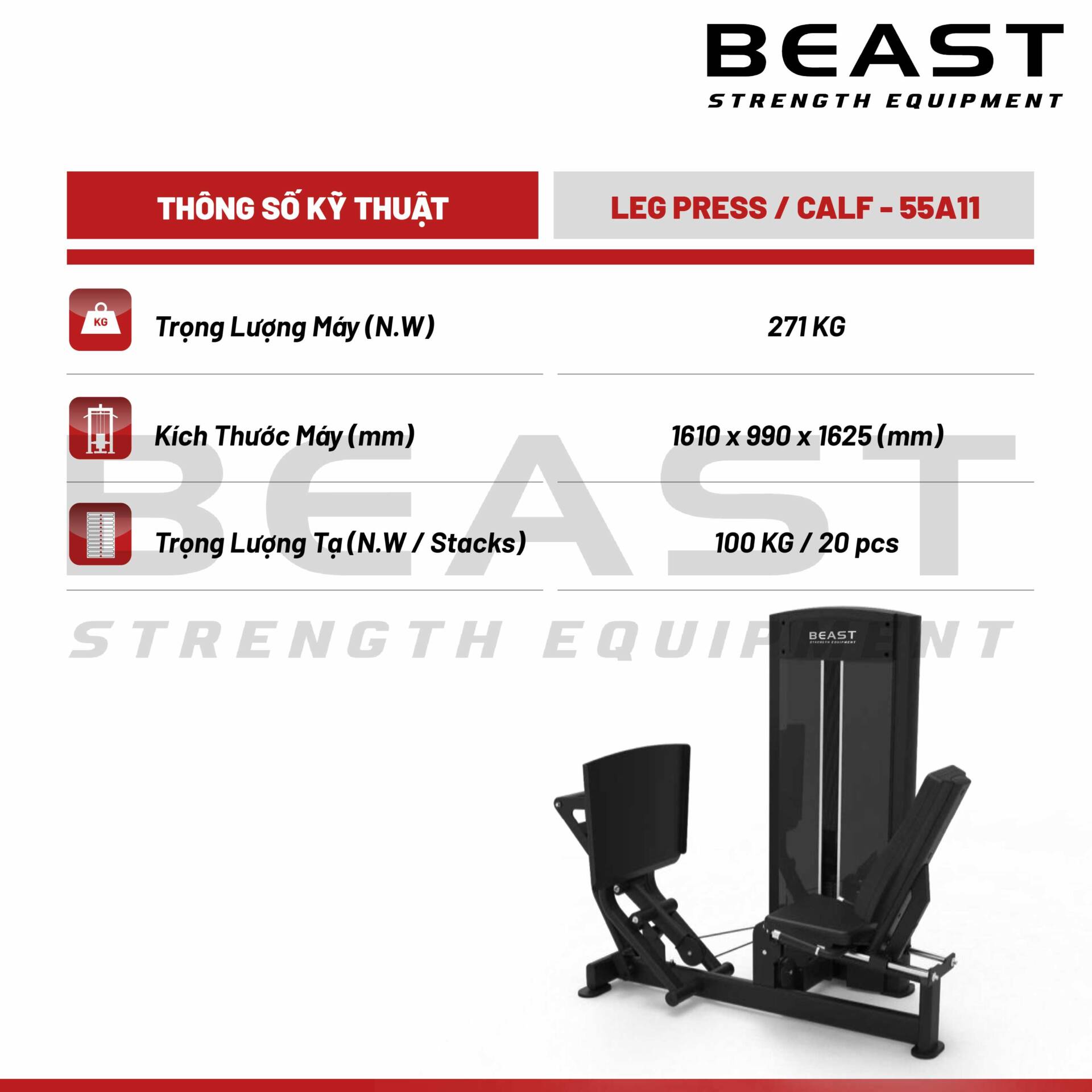 Máy tập chân Beast Leg Press And Calf 3 Máy tập chân Beast Leg Press And Calf