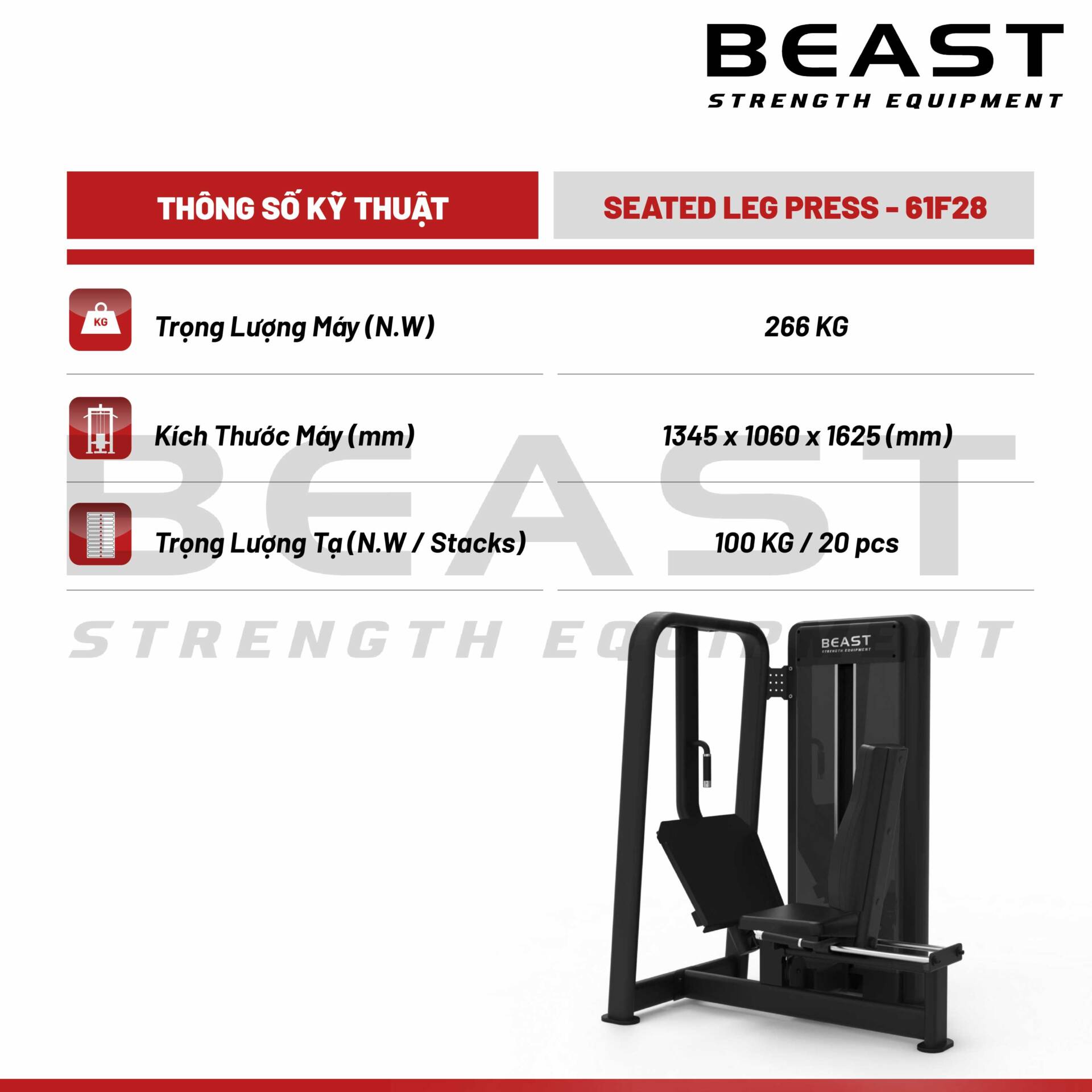Máy đạp đùi Beast Seated Leg Press 5 Máy đạp đùi Beast Seated Leg Press