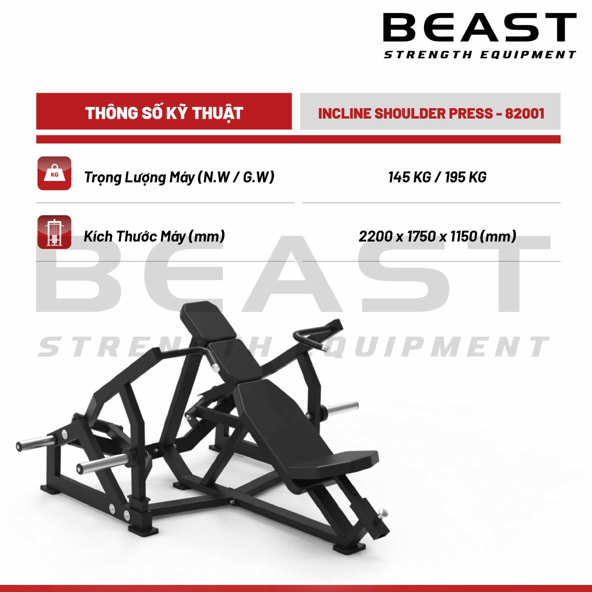 Máy đẩy vai Beast Incline Shoulder Press 3 Máy đẩy vai Beast Incline Shoulder Press