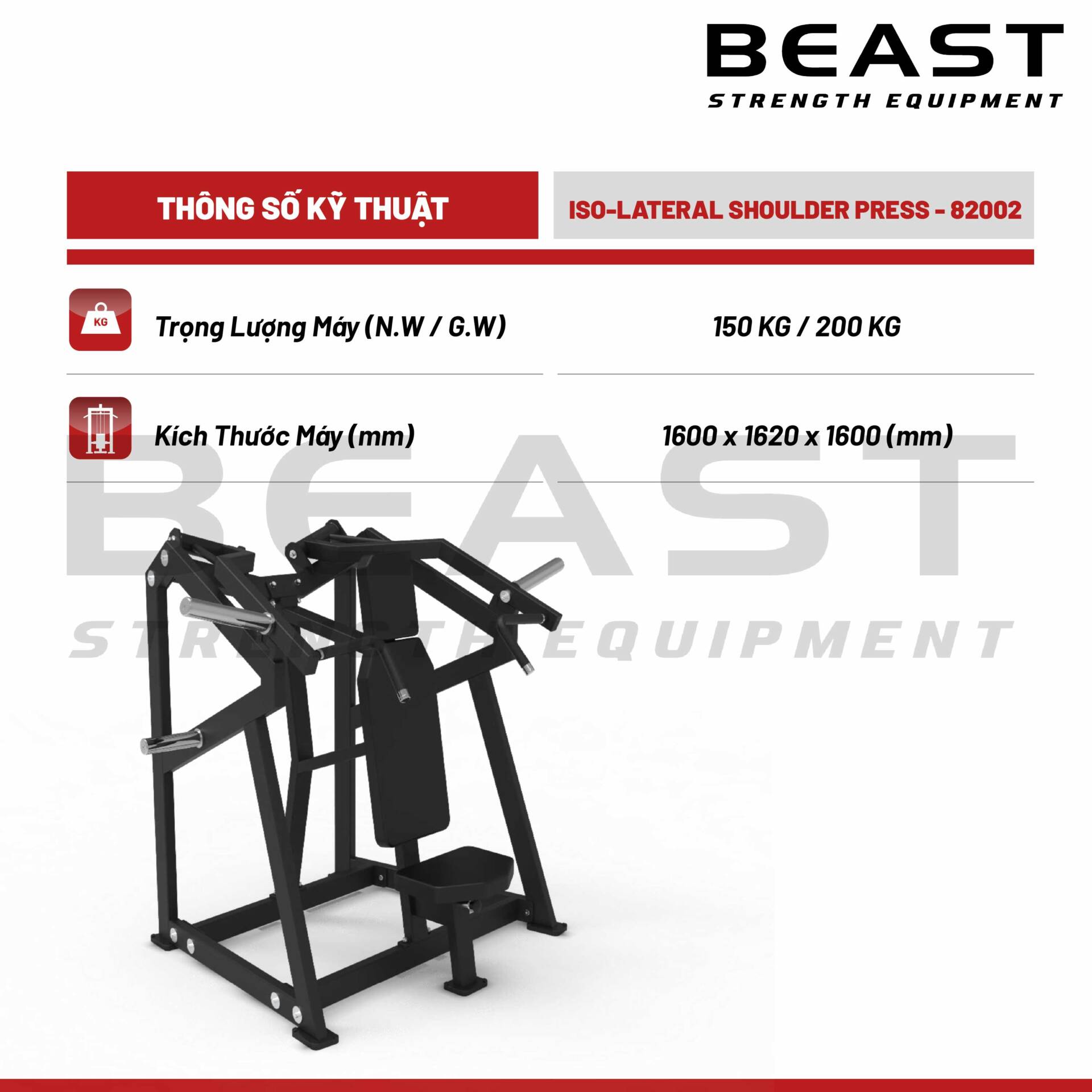 Máy đẩy vai Beast Iso Lateral Shoulder Press 3 Máy đẩy vai Beast Iso Lateral Shoulder Press