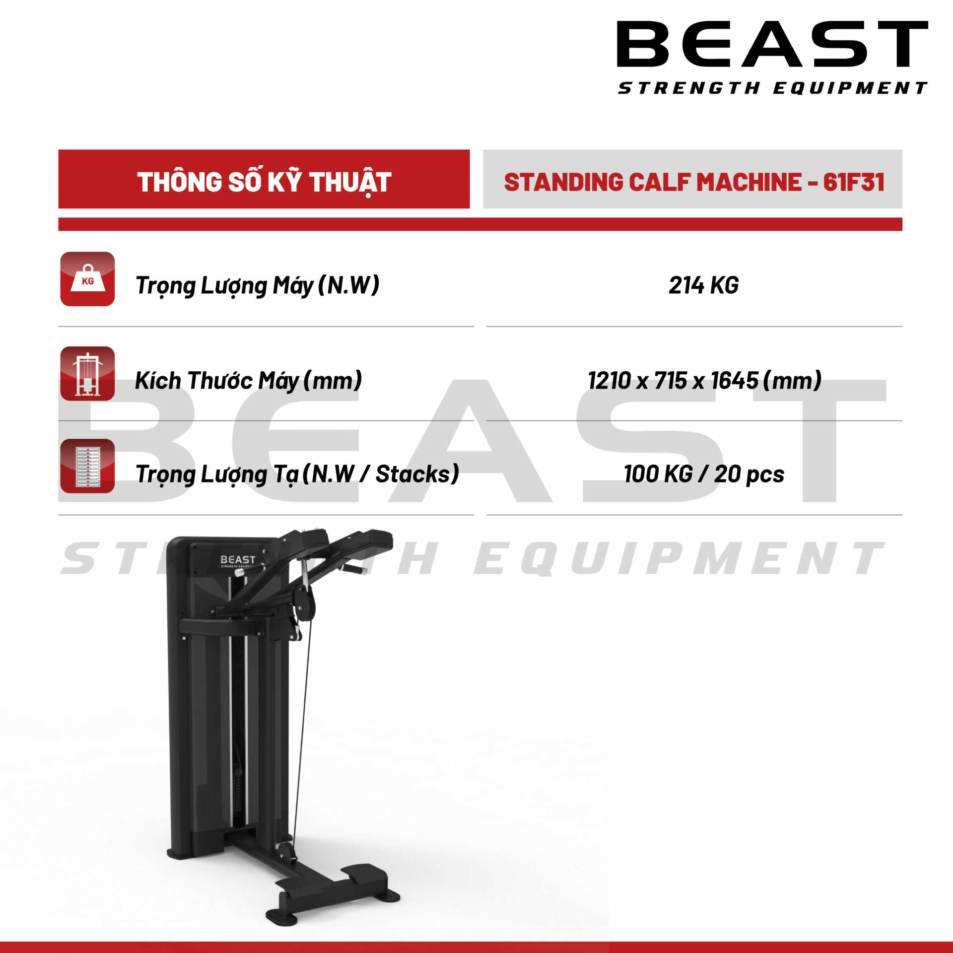 Máy tập bắp chân Beast Standing Calf Machine 5 Máy tập bắp chân Beast Standing Calf Machine
