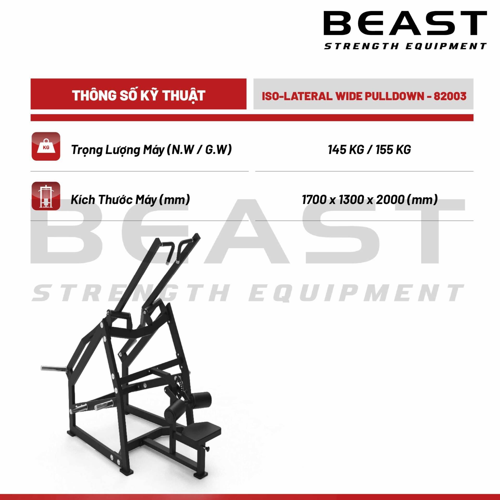 Máy kéo lưng Beast Iso Lateral Wide Pulldown 5 Máy kéo lưng Beast Iso Lateral Wide Pulldown