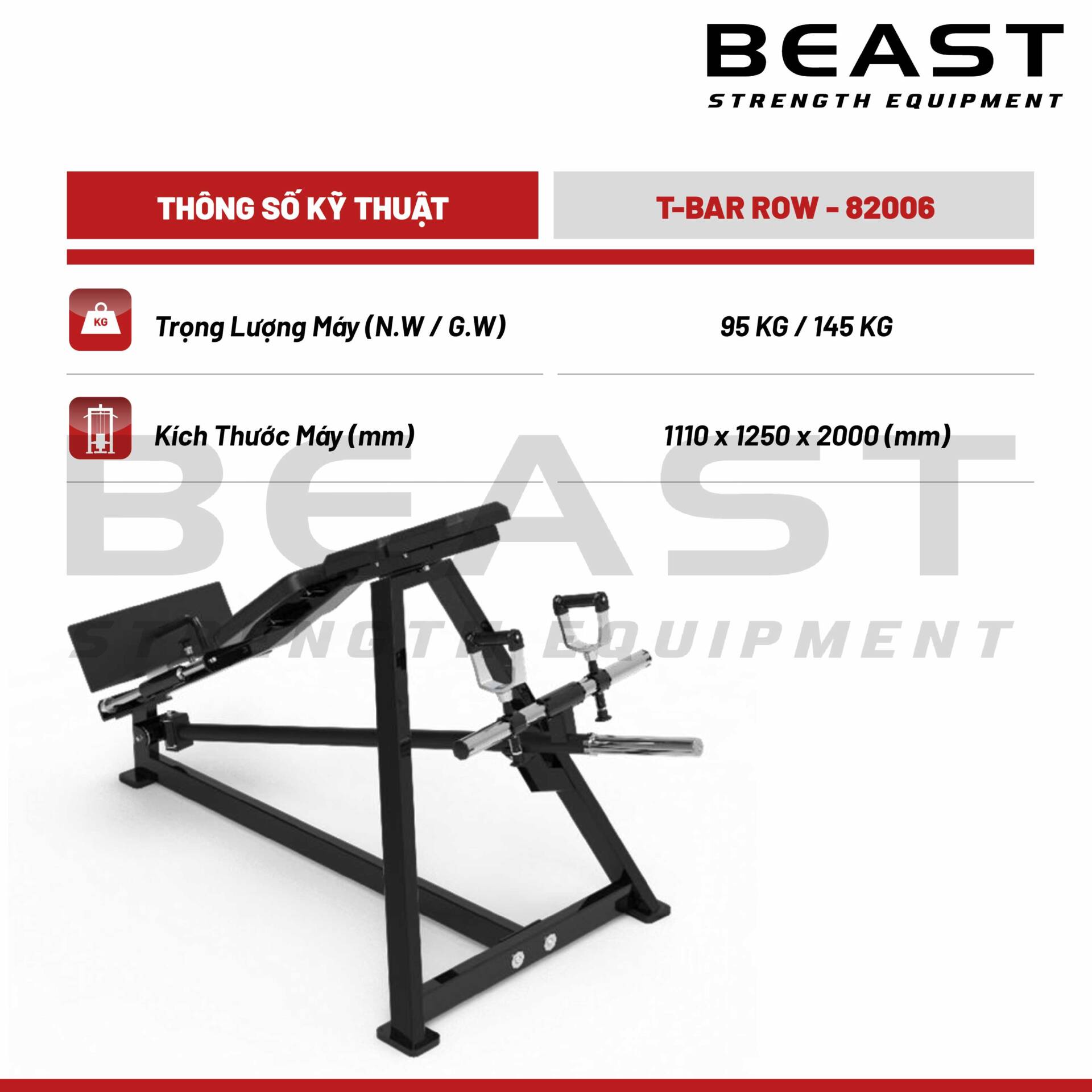 Máy tập lưng Beast T Bar Row 5 Máy tập lưng Beast T Bar Row