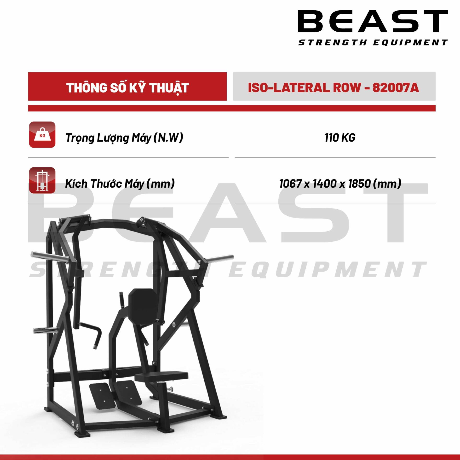 Máy tập lưng Beast Iso Lateral Row 3 Máy tập lưng Beast Iso Lateral Row