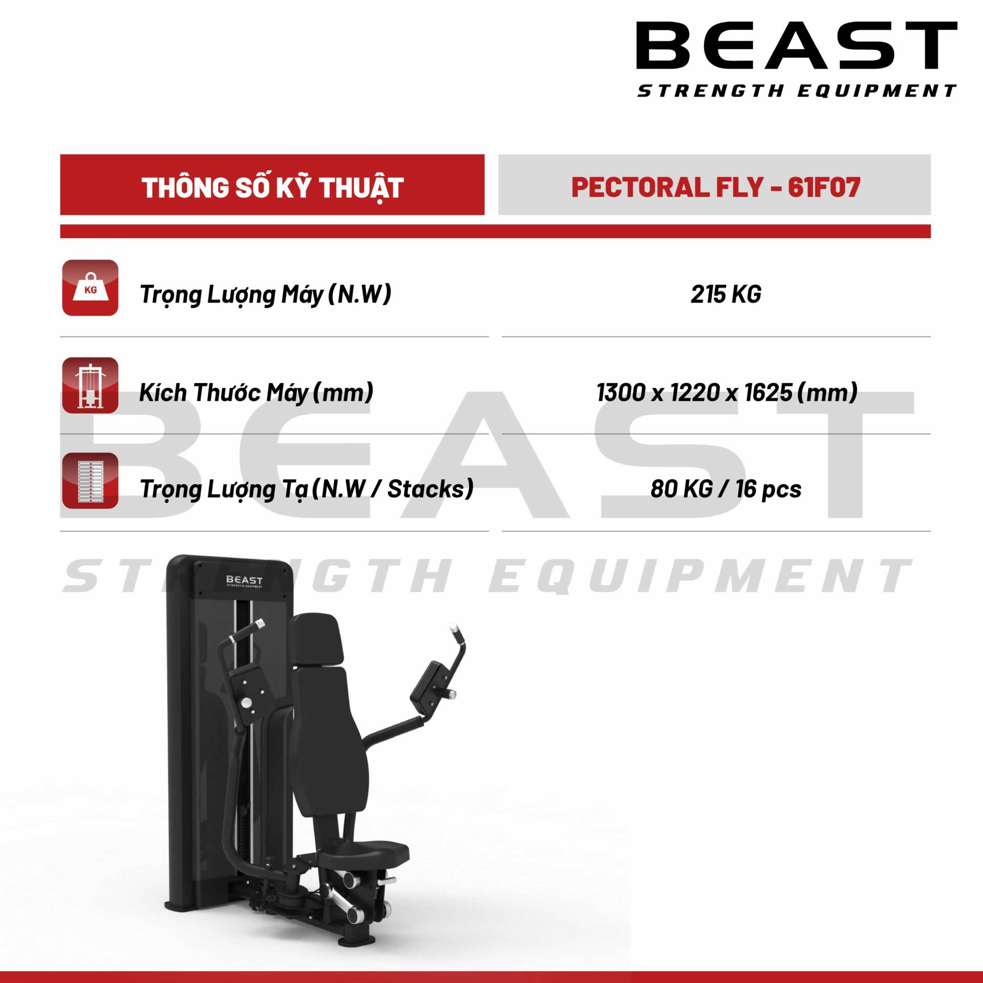 Máy ép ngực Beast Pectoral Fly 5 Máy ép ngực Beast Pectoral Fly