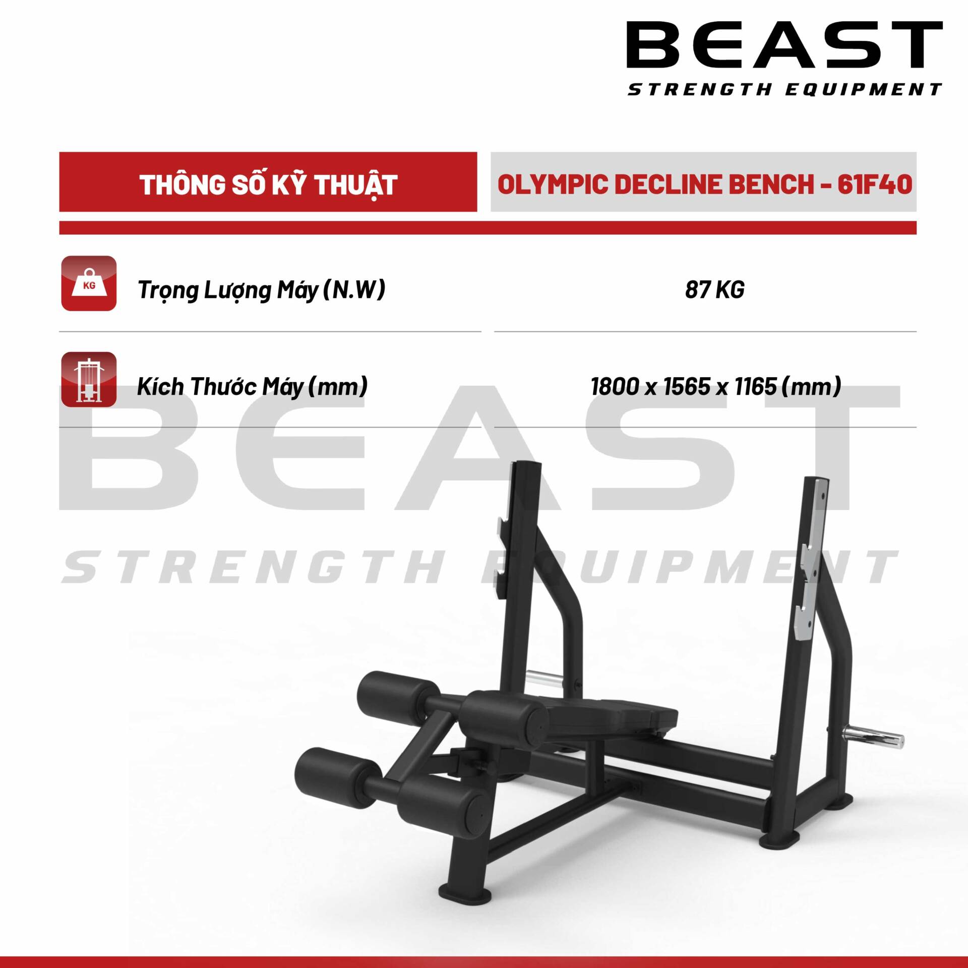 Ghế đẩy ngực dốc Beast Olympic Decline Bench 5 Ghế đẩy ngực dốc Beast Olympic Decline Bench