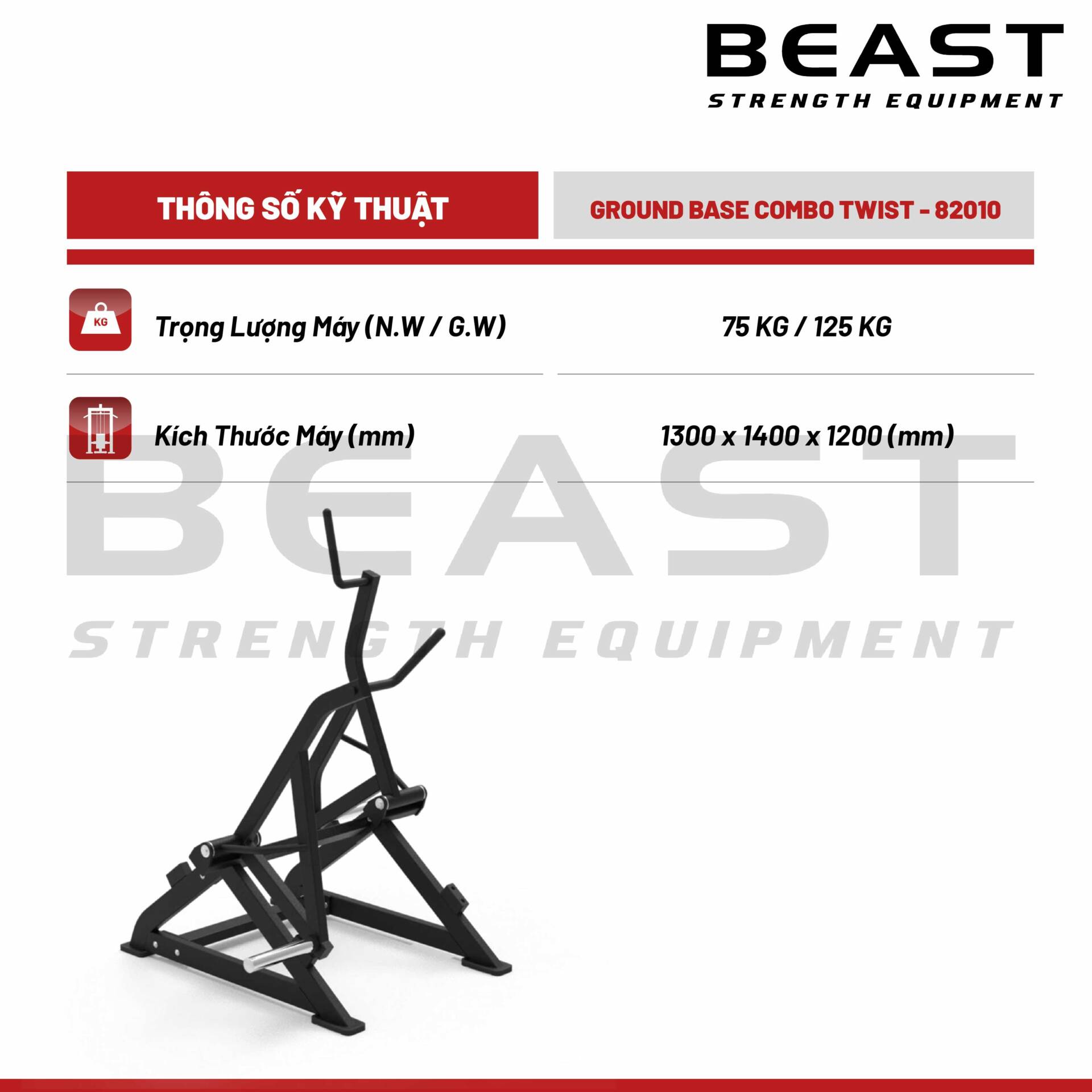Máy tập đa năng Beast Ground Base Combo Twist 5 Máy tập đa năng Beast Ground Base Combo Twist
